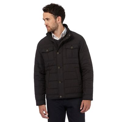 Big and tall black quilted jacket